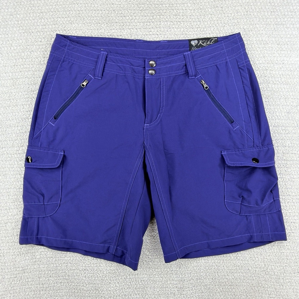 Kuhl Kaya Shorts Womens 8 Purple Cargo Hiking Outdoor Stretch Zip Pockets
